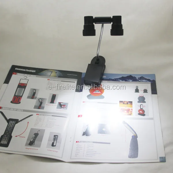 
6 LED flexible neck book light with clip 