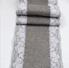 High Quality Lace Rustic Country Table Runner Wedding Decorations Luxury Burlap Table Runner