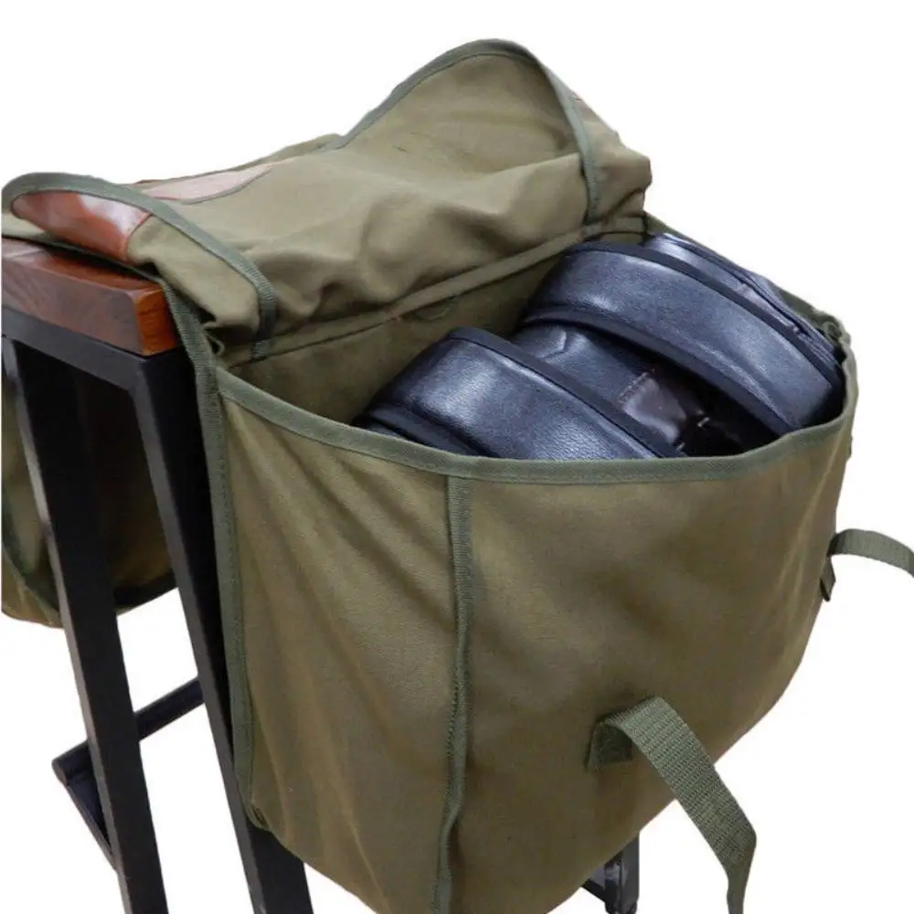 Olive Green Motorcycle Saddle Bag Travel Tool Storage Canvas Pouch Box Motorcycle Universal 