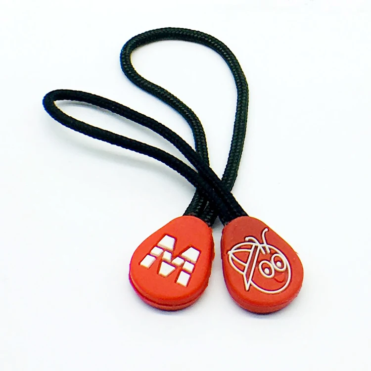 

Wholesale Design Custom Embossed 3D Logo Soft Rubber PVC Zipper Pull