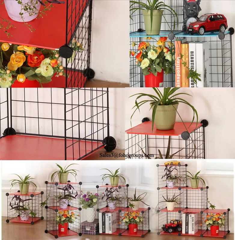 Mix-assemble Stackable DIY Grid Cube Wall Mounted Rack
