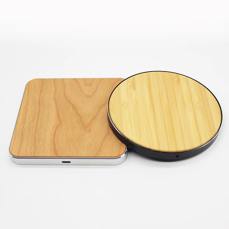 2019 Newest Portable 10W Qi Cherry wood Wireless Charger For iPhone