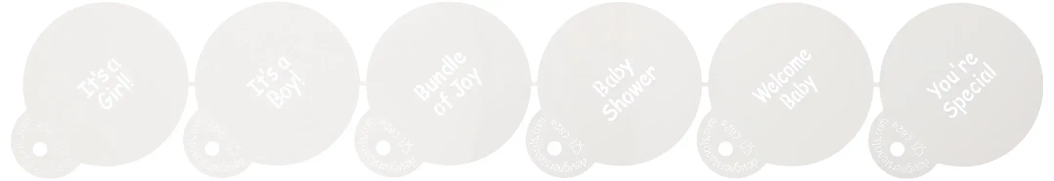 Its a Girl - Its a Boy - Baby Shower - Bundle of Joy - Youre Special - Welcome Baby Designer Stencils C824 Baby Lettering Cookie Stencil Set, Beige//semi-transparent