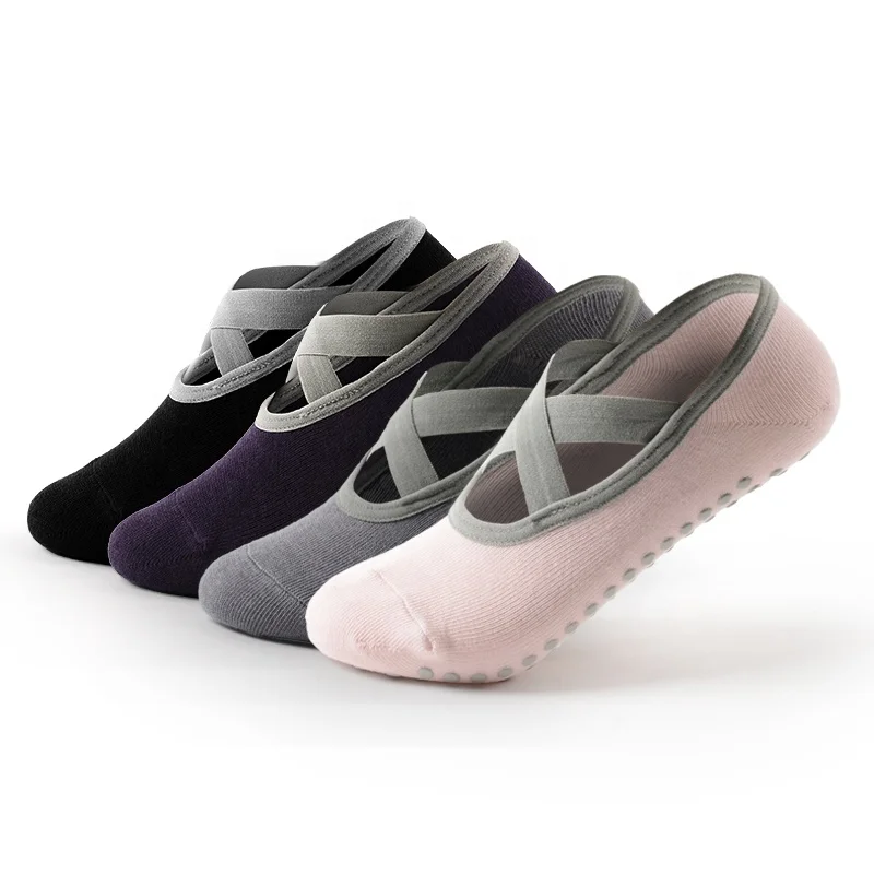 

MEIKAN Wholesale Colorful Grip Dance Sox Non Slip Cotton Nylon Yoga Socks for Women with Grip