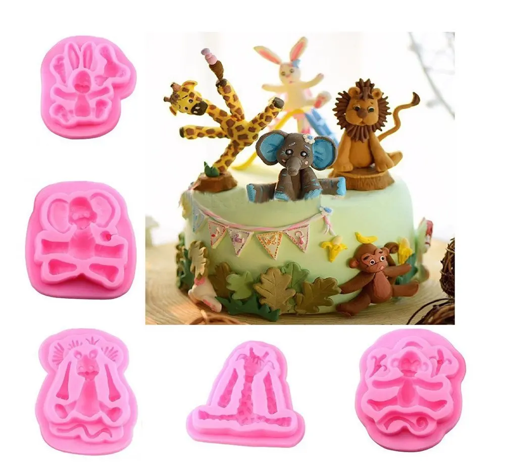 Buy Animal 3d Silicone Molds Fondant Cake Decorating Supplies Set