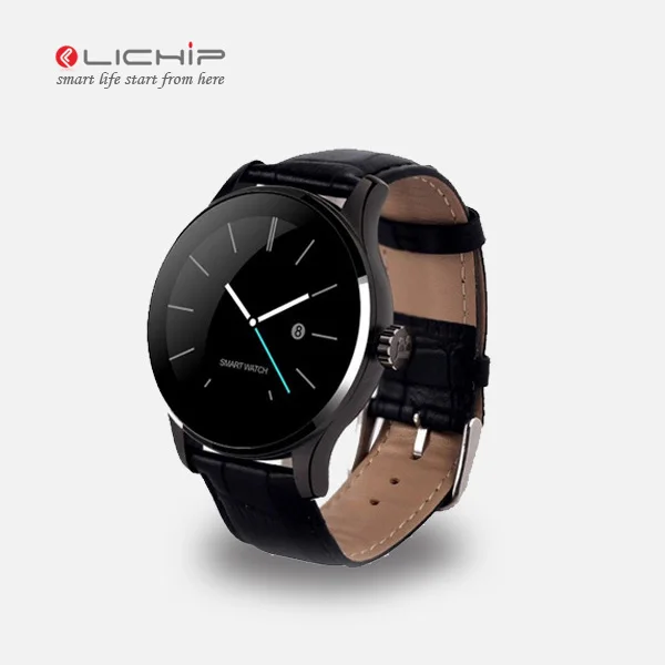 

LICHIP New item support IOS and android round screen K88H smart watch, Black;gold;silver