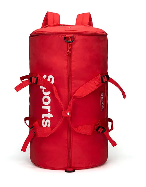 

Bright luster bag sport fitness sports bag with shoe compartment, Red,black,navy