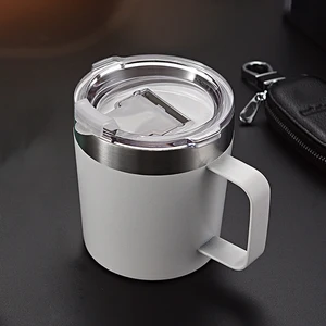 Image of WeVi 10oz Double Wall Stainless Steel Tumbler Vacuum Insulated Coffee tumbler with Handle