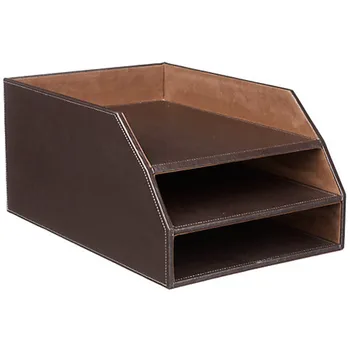 Pu Faux Leather Office Desk Organizer Document Tray Buy Desk