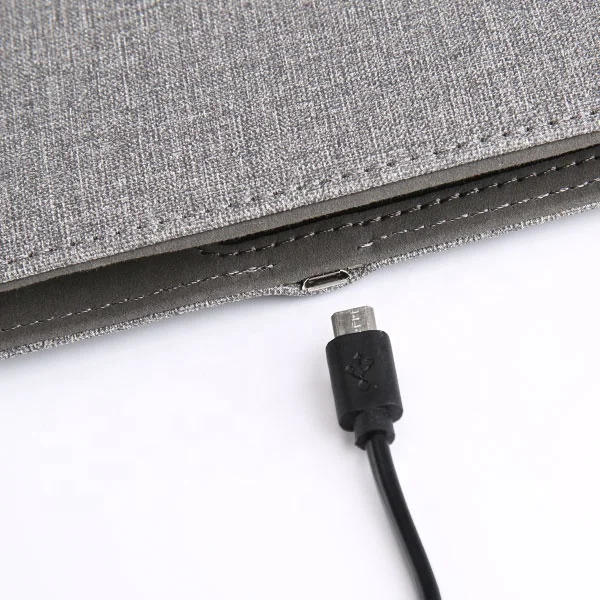 
b5 a5 smart phone holder faux leather organizer portfolio with power bank 