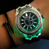 

alibaba best sellers 2019 hot sale fashion light watch luminous couples wrist watch led light silicone Geneva watch