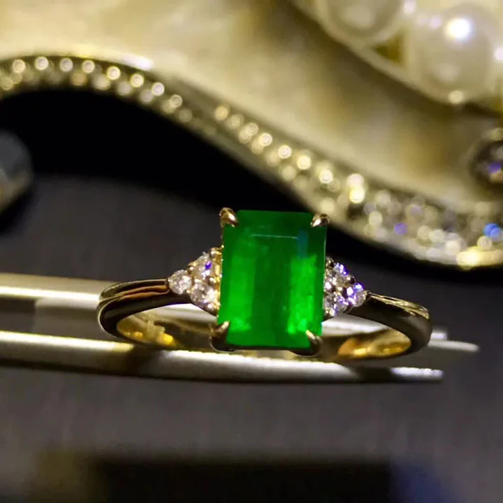 

100% Original Wholesale Price Green Stone Simple Single Ring Design