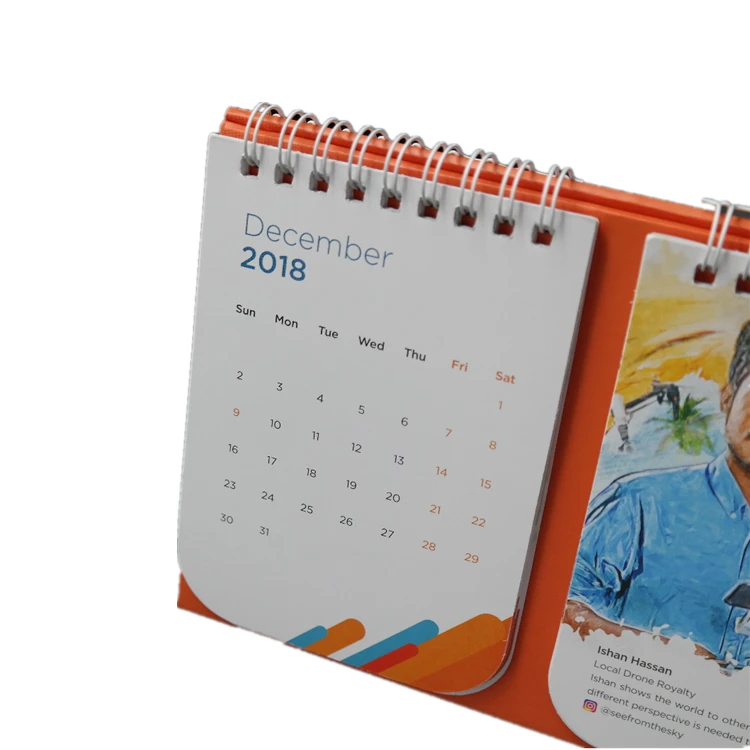 Promotional Folding Paper Creative Desk Calendar Table Calendar