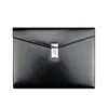 Luxury Business Briefcase Three Fold Leather File Folder with Lock