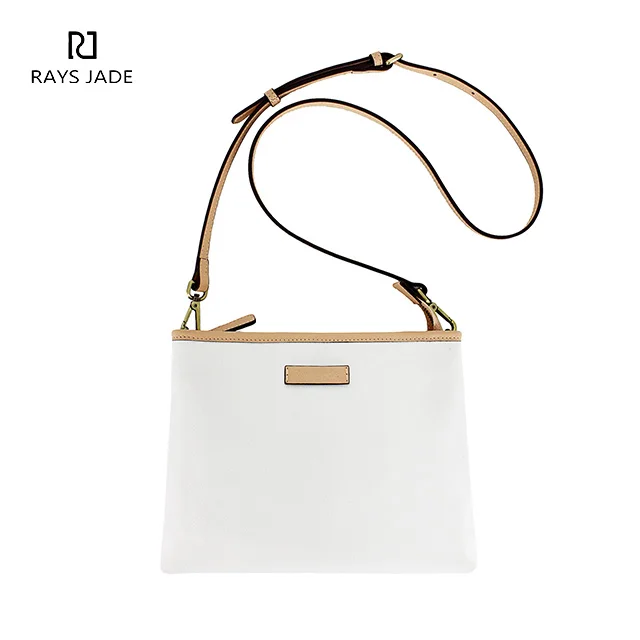 

China factory  ladies canvas zipper shoulder bag, White or customized