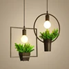 Countryside style plant pendant light with Square round shape for restaurant cafe bar garden deco