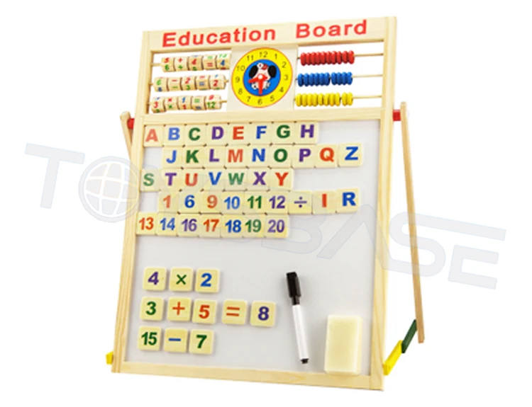 Promotion Wooden Double-sided Magnetic Drawing Board Writing Board For Kids
