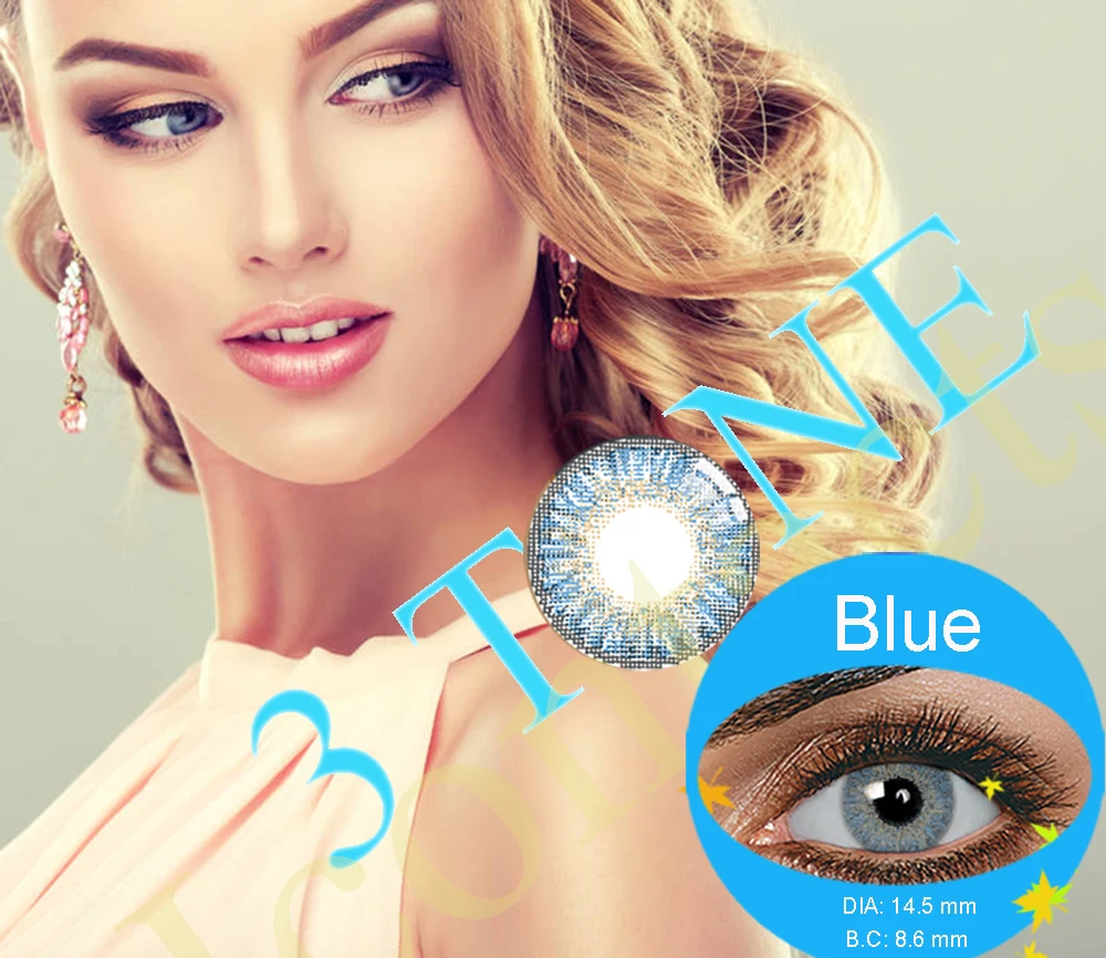 

freeshipping 13 colors beaugic color 3 tone blend color contact lenses