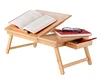 Folding bamboo laptop table with cup holder and drawer laptop desk 2019
