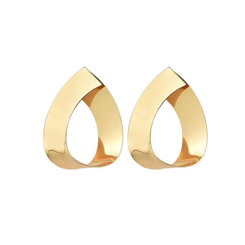 

New Arrival Fashion Gold Geometric Big Hoop Drop Dangle Statement Earrings Modern Art Jewelry for Women Girls, Silver;gold