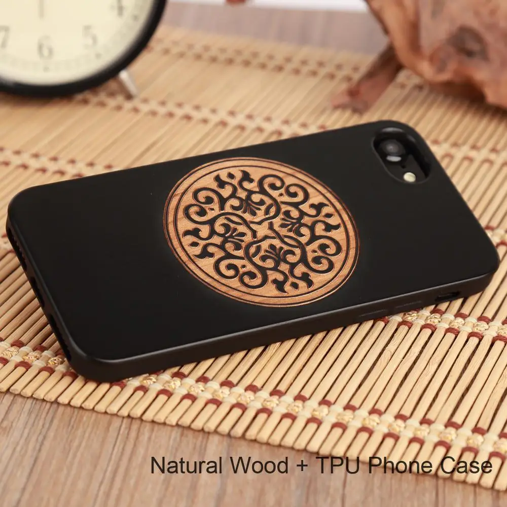 

Black Bamboo Wooden Smart Phone Accessories For Iphone 5 Cover Case For iPhone 6