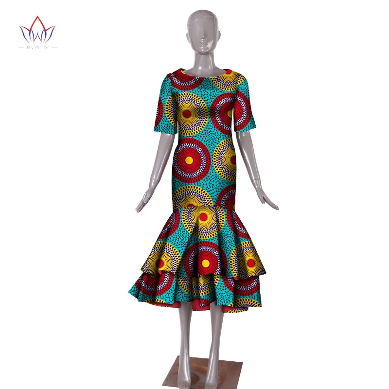 

WY1027 Plus Size 2019 New African Dresses for Women Dashiki Elegant Slim Africa Clothes Bazin Riche Sheath Pleated Party Dress, Shown or more