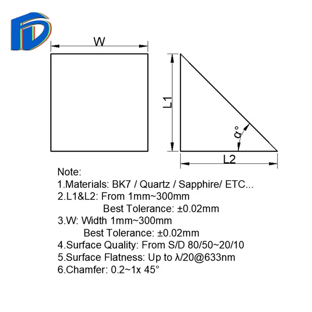 backorignal crystal glass quartz rectangular prism