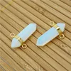 PM13297 Opal Point Connector.Opal Double Terminal Pencil Pendant With Gold Plated