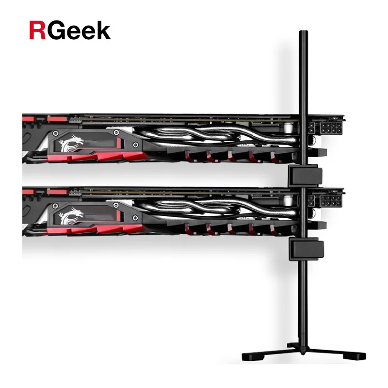 

RGEEK VGA GPU Graphics Card Holder Bolster Jack Bracket adjustable Support for ATX Computer Cases, Black