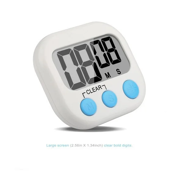 

Digital countdown countup timer with alarm, White/orange/blue/pink