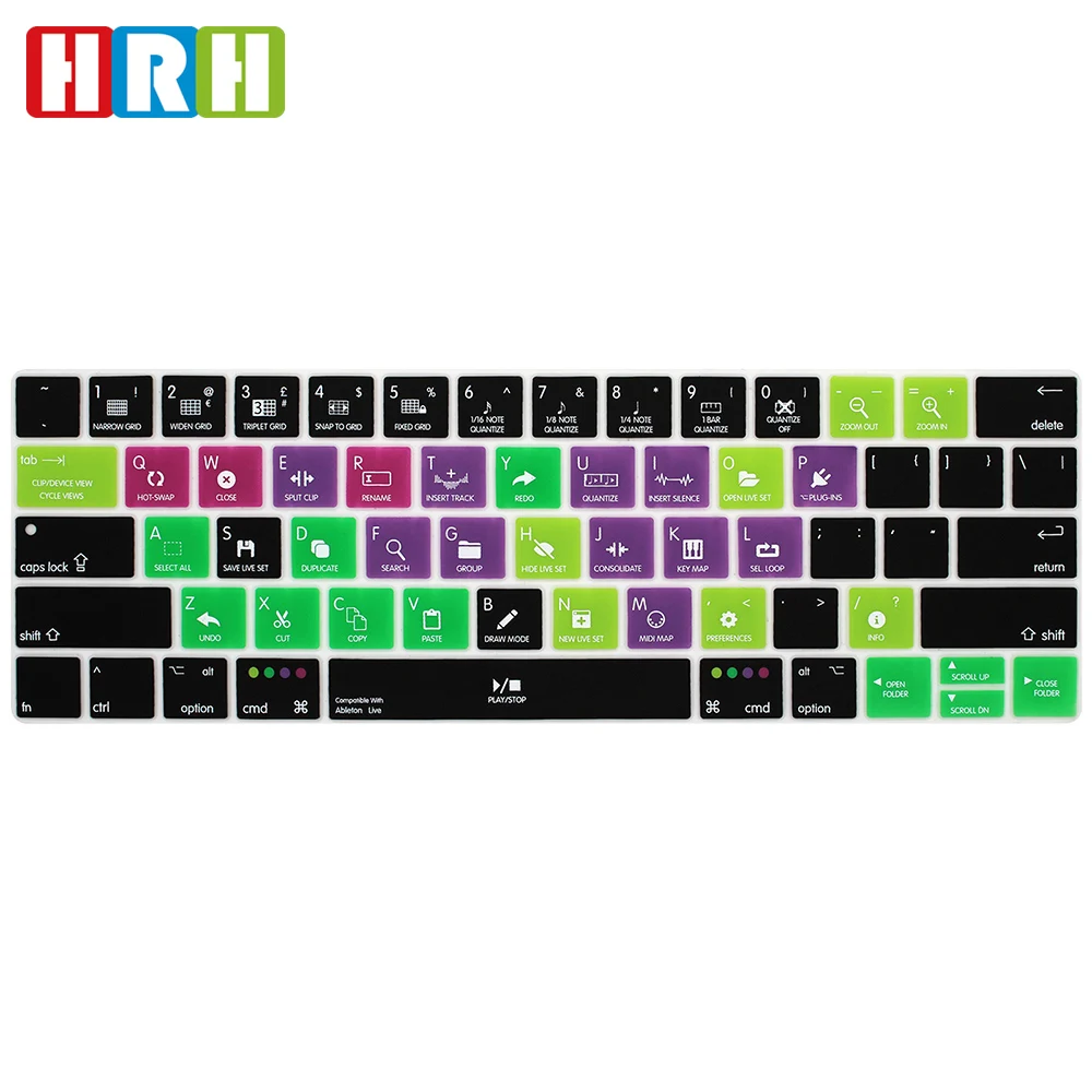 

Ableton Live 10 keyboard shortcuts Keyboard Cover for MacBook Pro Silicone Skin Keyboard A1706 A1707 A2159 touch bar