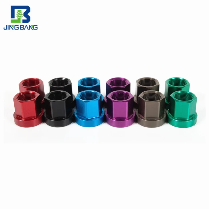 Customized 3/826 Tpi Aluminum Alloy Bmx Nuts Wheel Alloy Axle Nuts