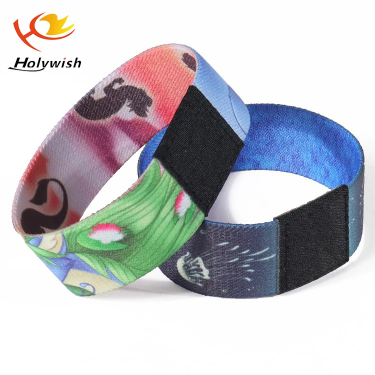Printed Fancy Elastic Wristband /polyester Fabric Wrist Band /stretched