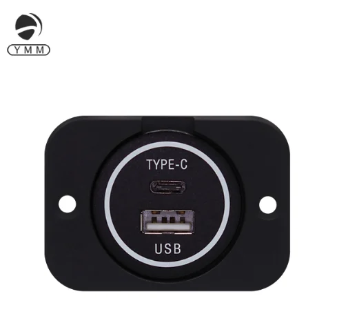 2019 汽车配件新设计 ce fcc rohs 12v type c 双 usb 车载充电器插座