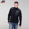 Nice Formal Winter Knitted Mens Navy Wool Warm Stranger things Fashion zip up Printed sweater with Nylon pocket and Patch