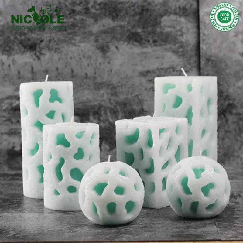 

Nicole A Set Of Candle Mold Silicone Wrought Jade Candle Molds With Different Sizes and Shapes