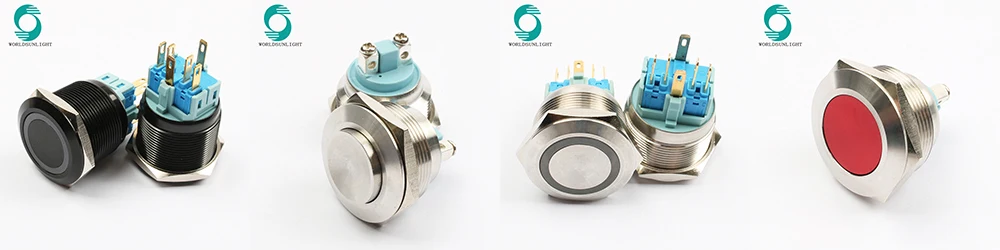 XL19S/F11-R 19mm momentary SPDT 1NO 1NC ring illuminated stainless steel push button switch