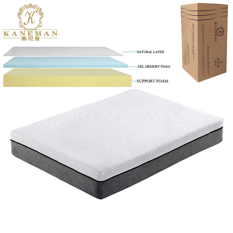 

10 inch roll up single double queen king cool gel memory latex foam mattress in a box, As the sample/your choice/any