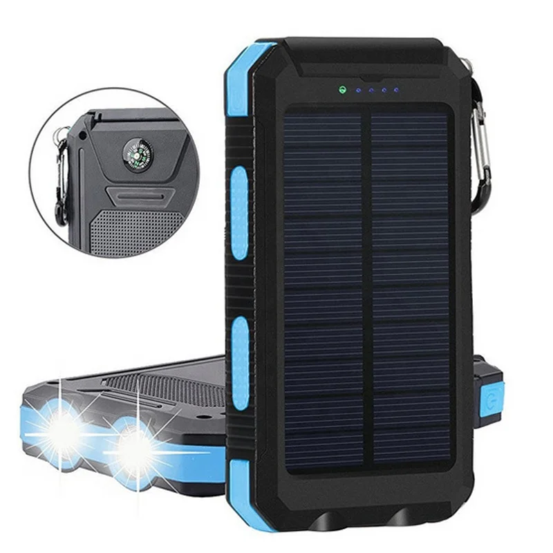 
2019 Best Seller Solar Power Bank Dual USB Powerbank 10000mAh Waterproof Solar Battery Charger 