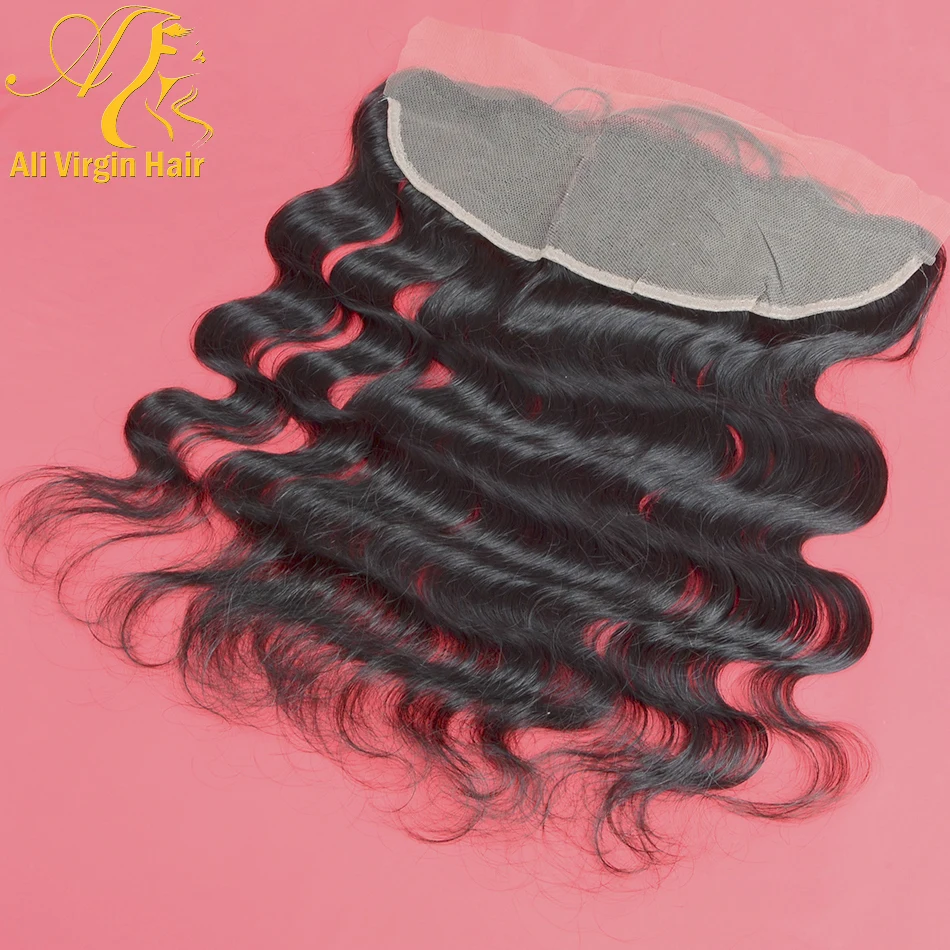 

Ali Body Wave Lace Frontal Top Quality Brazilian Malaysian Peruvian Wavy Frontal 13x4 Free Drop Shipping, Natural color