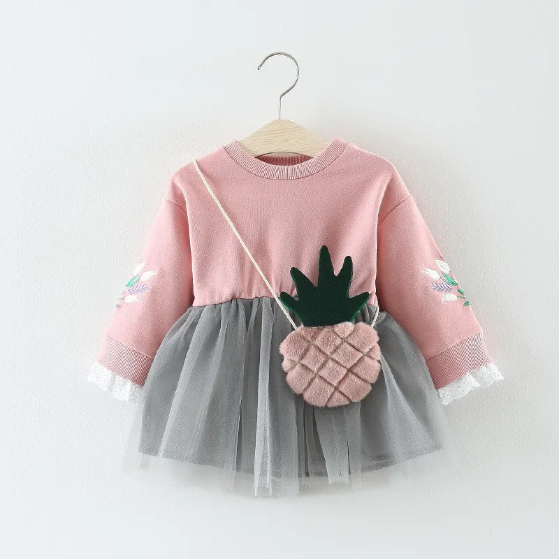 

girl dress 2018 new style autumn spring kids girls dress children long sleeve frocks dresses birthday party clothing, As picture