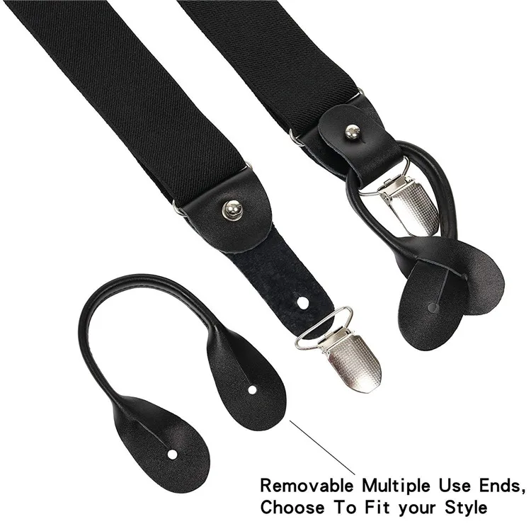 Custom Mens Y Back Heavy Duty Wide Black Movable No Sew Suspender Buttons Buy Suspenders