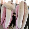 Winter pure faux fur scarf female artificial fox fur scraf wholesale manufacturers extended warm scarf