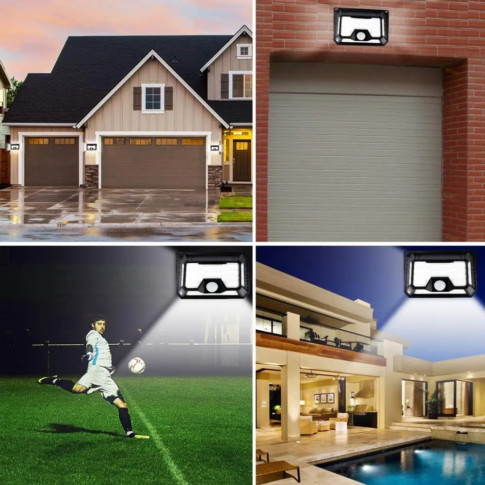 
Waterproof 42/66/136/86 LEDs Outdoor Solar Motion Detector Led Street Light for Garden, Path, Wall, Yard 