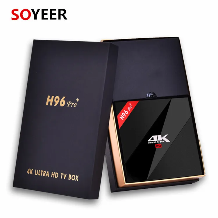 

Soyeer Free Custom Logo amlogic s912 tv box android 7.1 4k h96 pro plus 3gb 32gb android tv box from factory