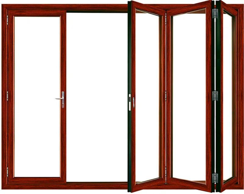 Hotel Used Type With Grilles  Aluminum Glass Folding Door