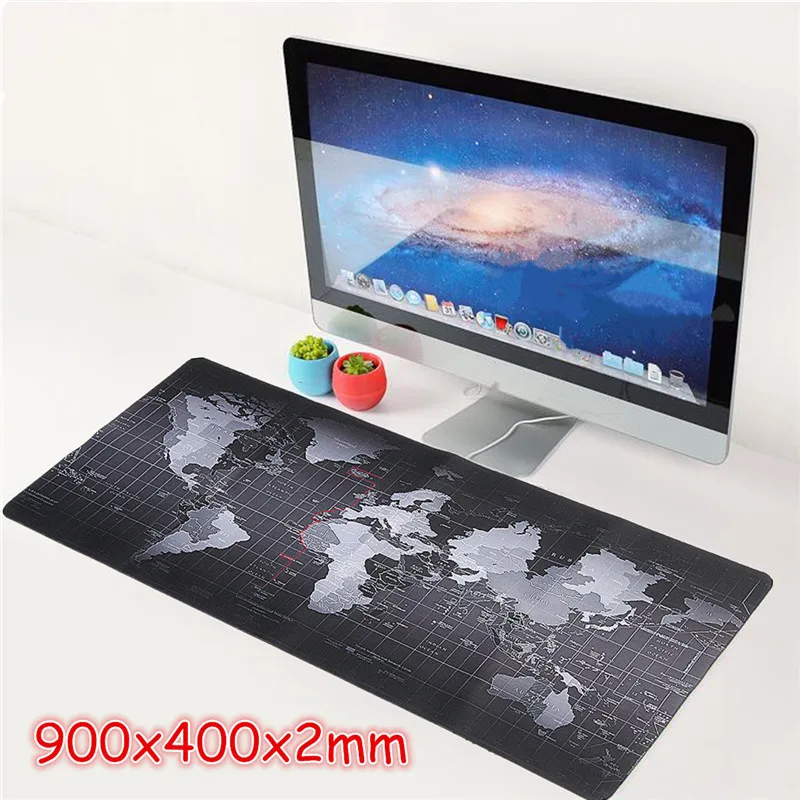 900x400mm World Map Speed Keyboard Mouse Pads Rubber Mat Computer