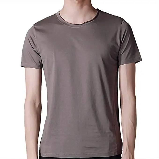 

bulk wholesale high quality custom Men's Short Sleeve Round Neck Mercerized Cotton T-Shirt with private label, Asked