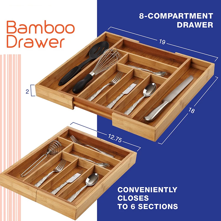 Top Rated Expandable Kitchen Utensil Bamboo Drawer Organizer Buy Kitchen Utensil Drawer