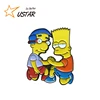 Factory directly quick release pin badge, custom cartoon soft enamel Simpsons pin